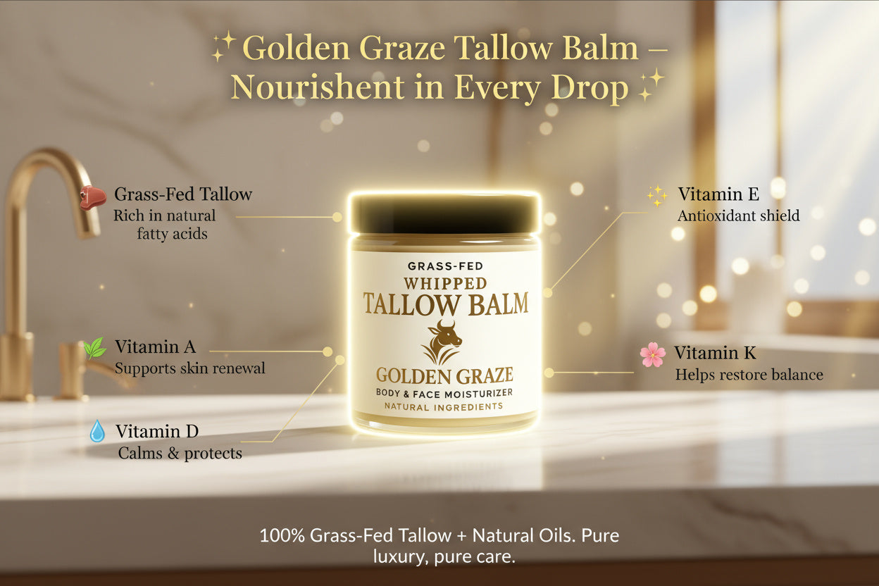 Golden Graze Whipped Tallow Balm – Grass-Fed, Natural Moisturizer