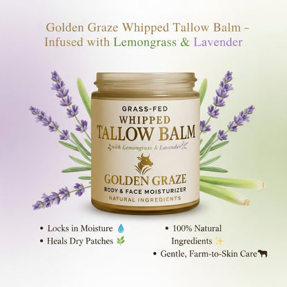 Golden Graze Whipped Tallow Balm – Grass-Fed, Natural Moisturizer