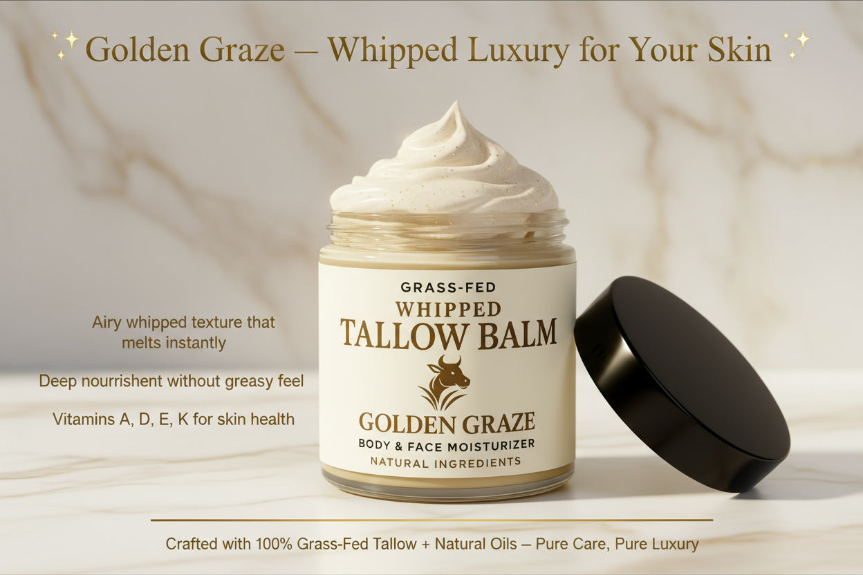 Golden Graze Whipped Tallow Balm – Grass-Fed, Natural Moisturizer